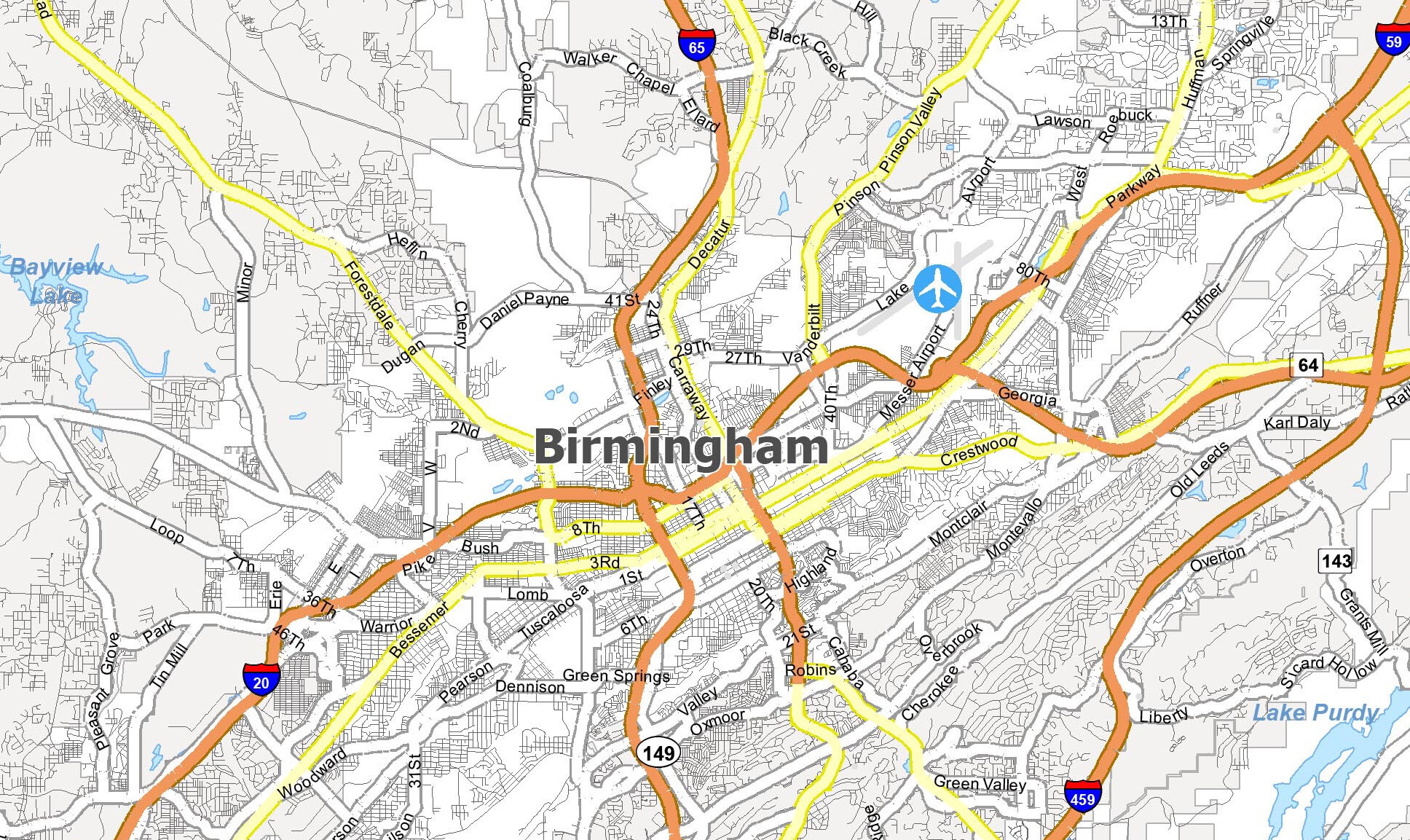 Birmingham Map Alabama GIS Geography