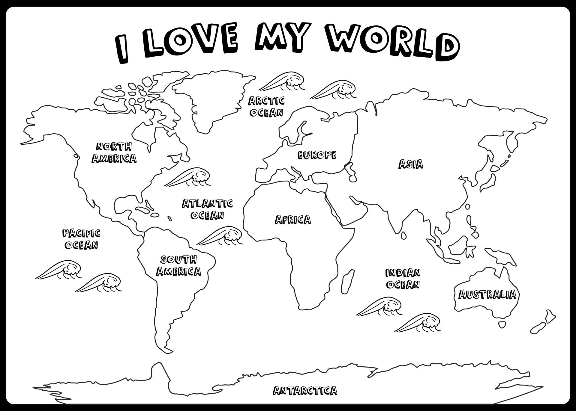 Printable World Map Coloring