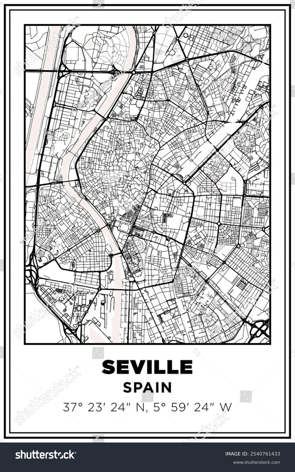 Black White Printable Street Map Art Stock Vector Royalty Free 2540761433 Shutterstock