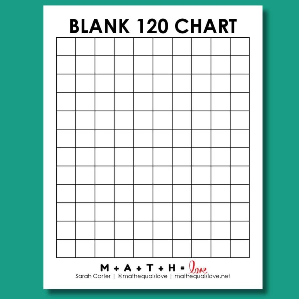 Blank 120 Chart Free Printable PDF 
