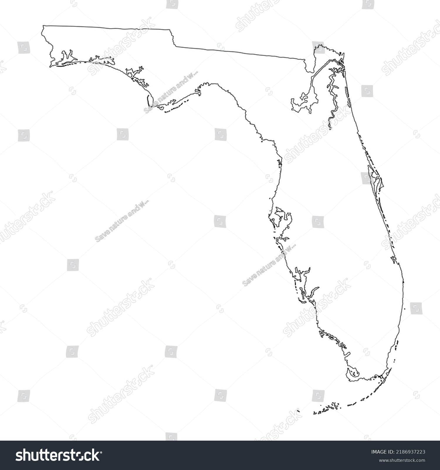 Printable Blank Map Of Florida