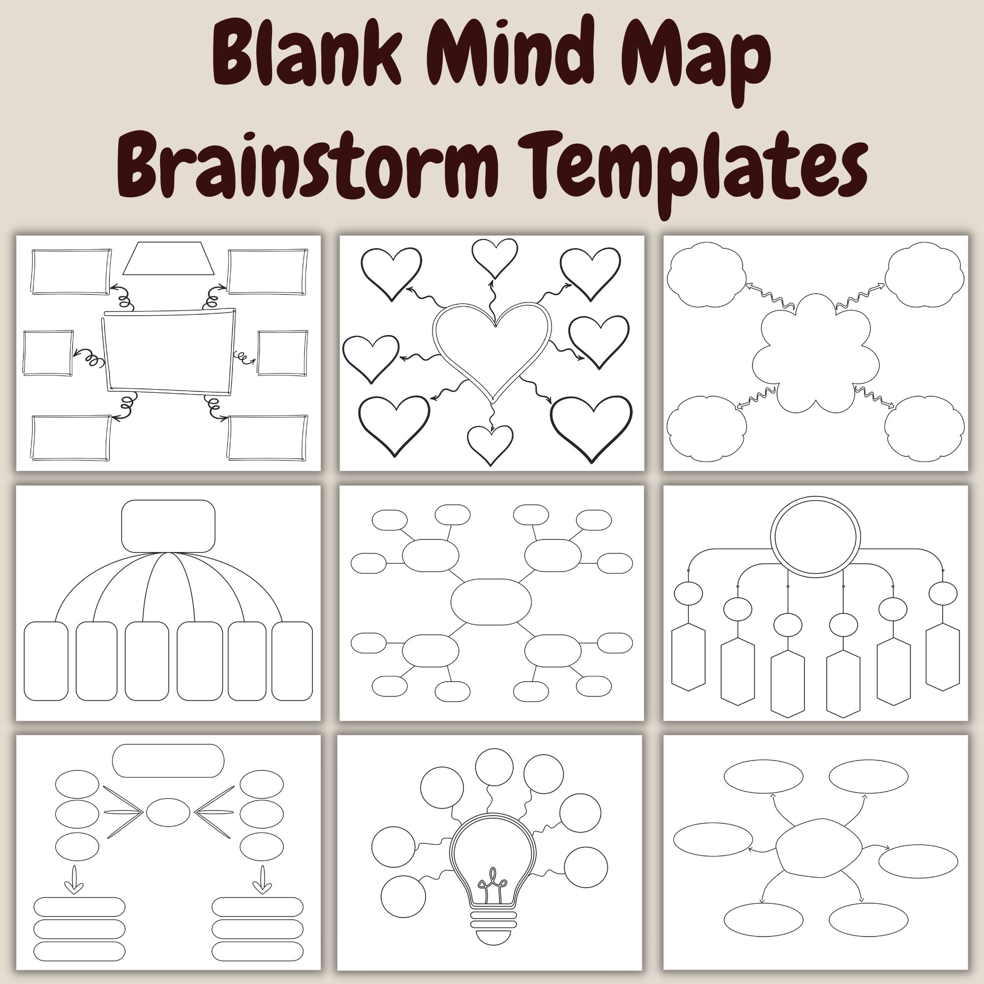 Blank Mind Map Brainstorming Templates Mind Map Layouts Graphic Organizers Made By Teachers Blank Mind Map Brainstorming Templates Mind Map Layouts Graphic Organizers Made By Teachers
