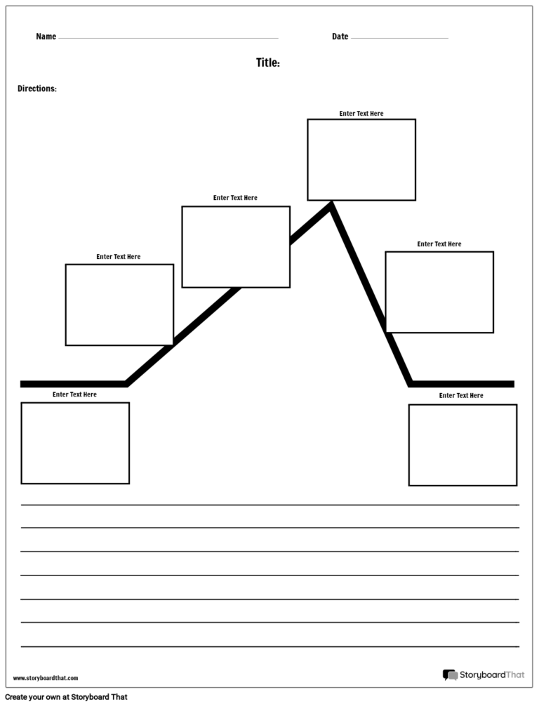 Blank Plot Diagram Template With Paragraph Storyboard