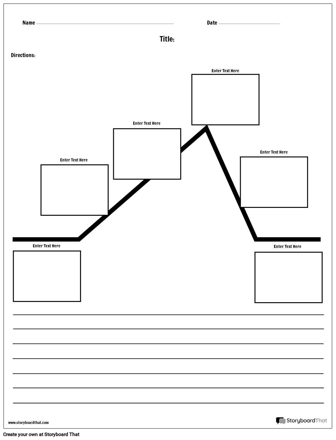Blank Plot Diagram Template With Paragraph Storyboard
