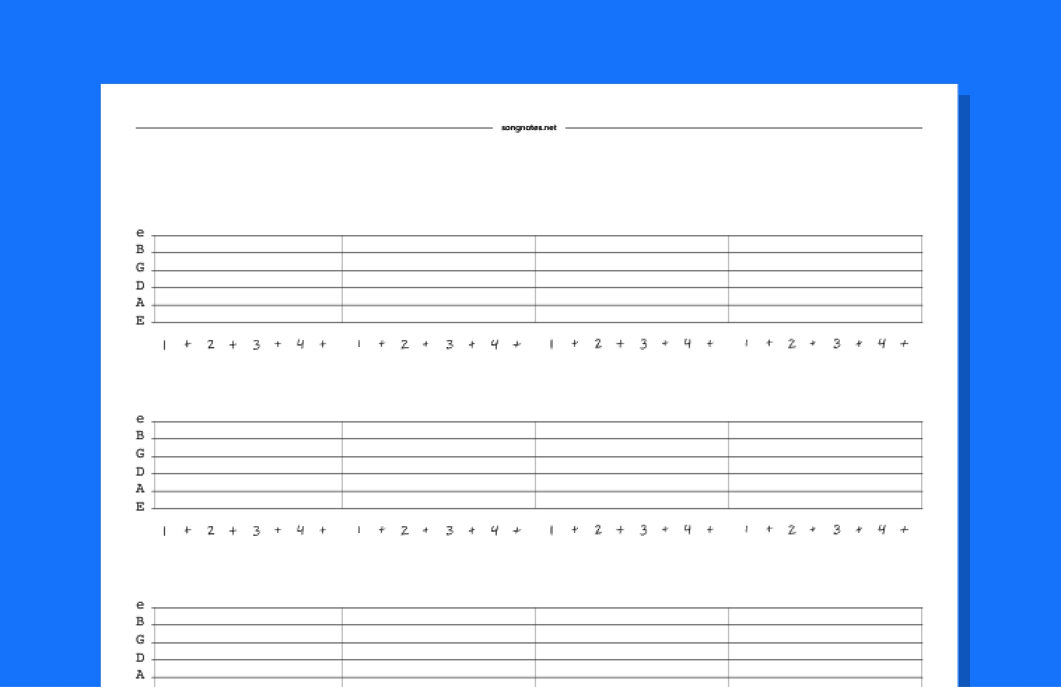 Free Printable Guitar Sheet Music