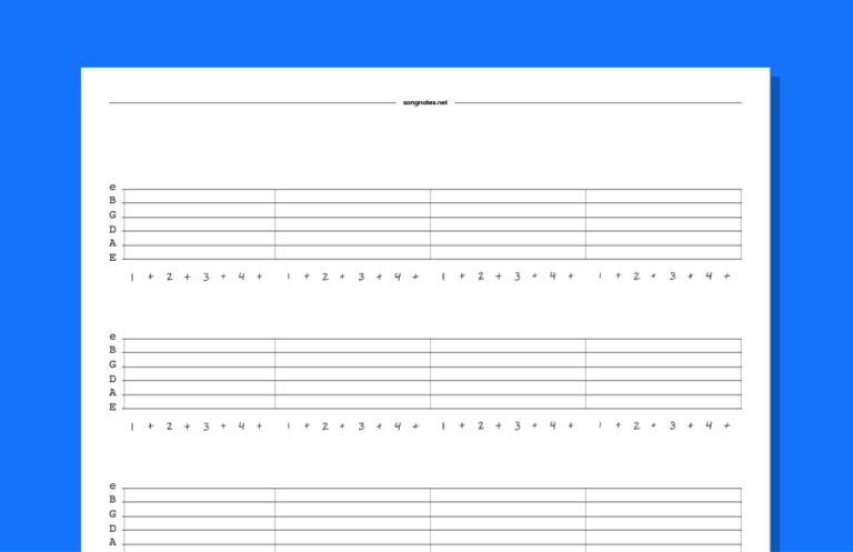 Blank Tabs Free PDF Templates To Download Print And Write Your Own Guitar Tabs