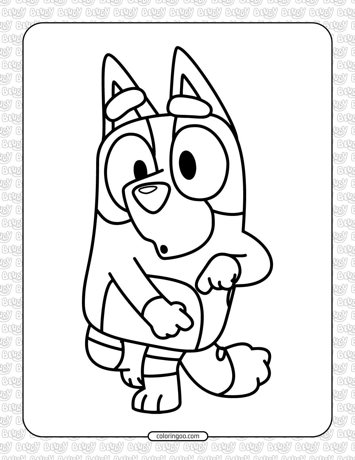 Bluey Bingo Coloring Page