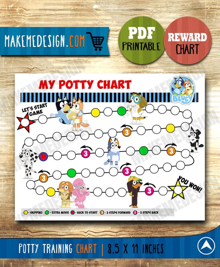 Bluey Reward Chart Bluey Potty Chart MakeMeDesign