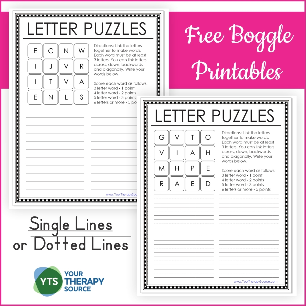Boggle Printables To The Rescue Your Therapy Source