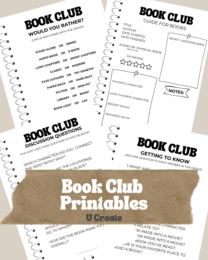 Book Club Printables Elevate Your Book Club U Create