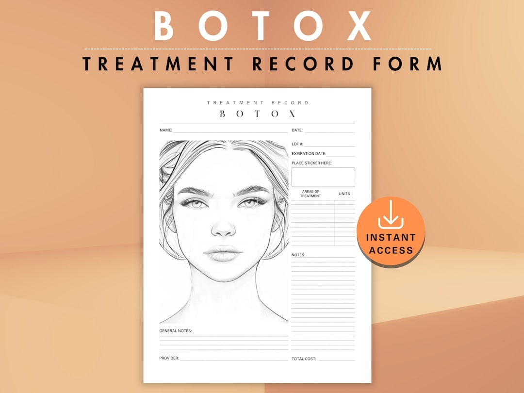 Printable Botox Charting Sheet