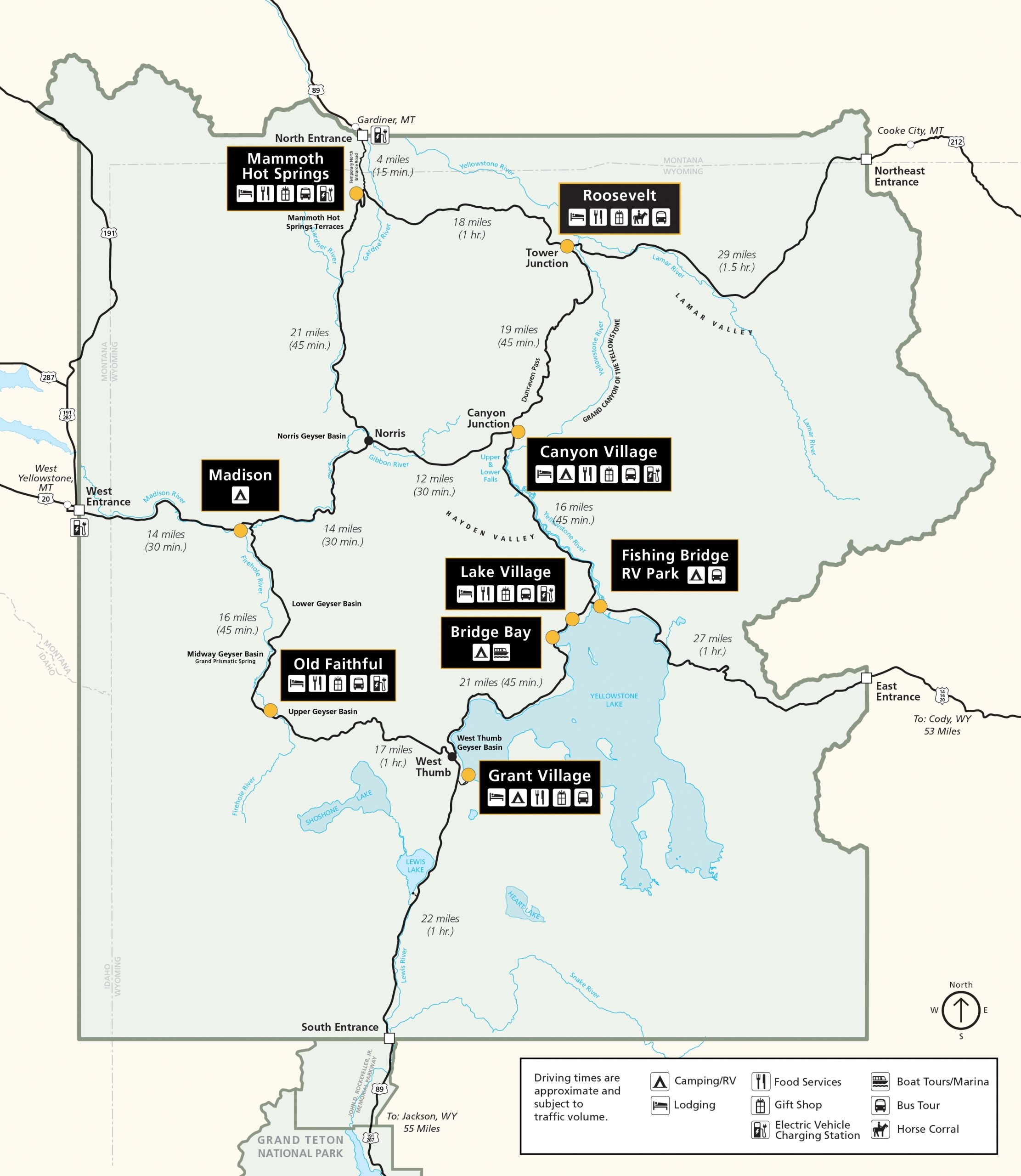 Printable Map Of Yellowstone Park