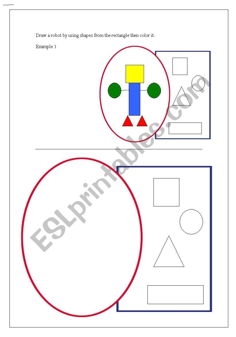Build A Robot By Shapes ESL Worksheet By Elesy