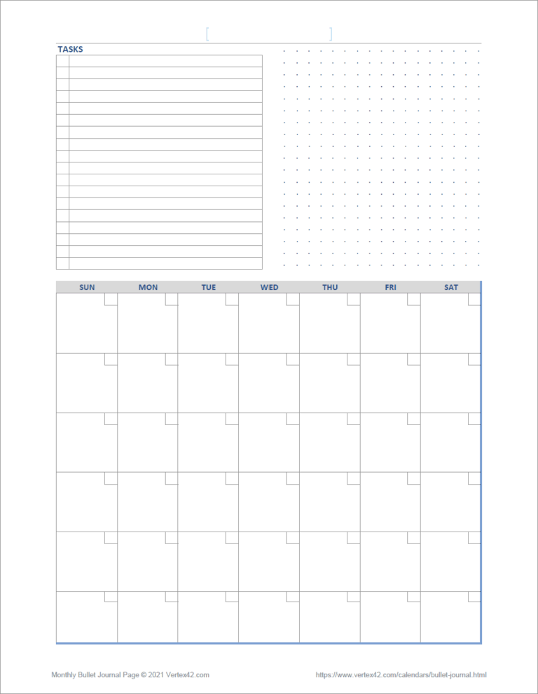 Bullet Journal Templates For Excel And PDF