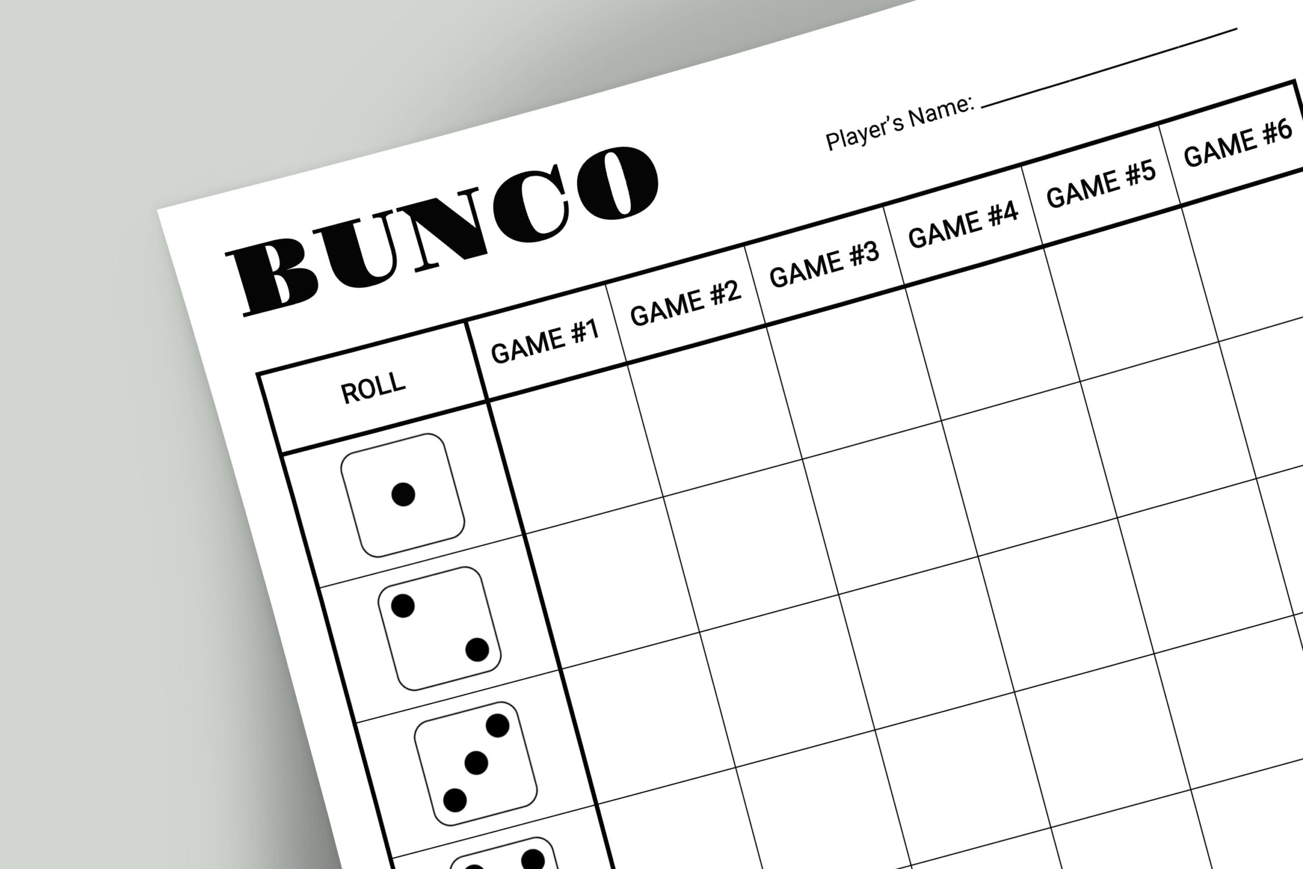 Bunco Score Sheets Free Printable