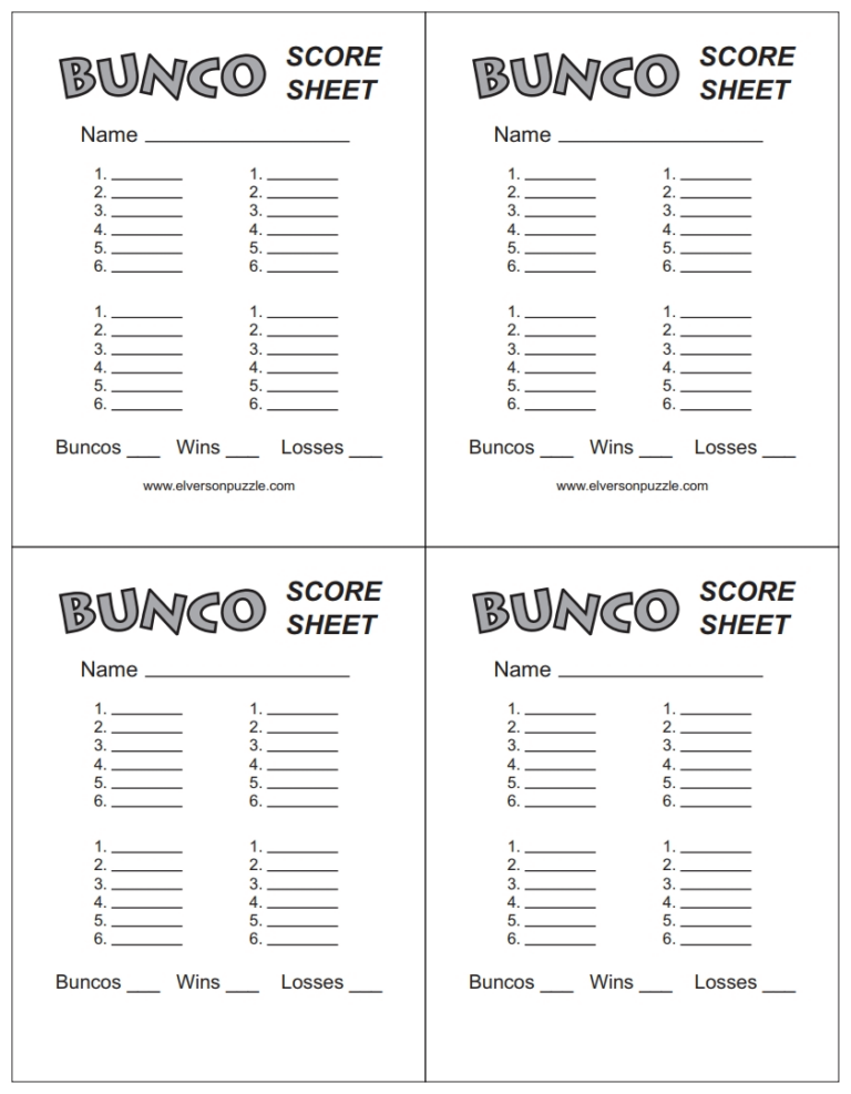 Bunco Score Sheet Free Download Create Edit Fill And Print