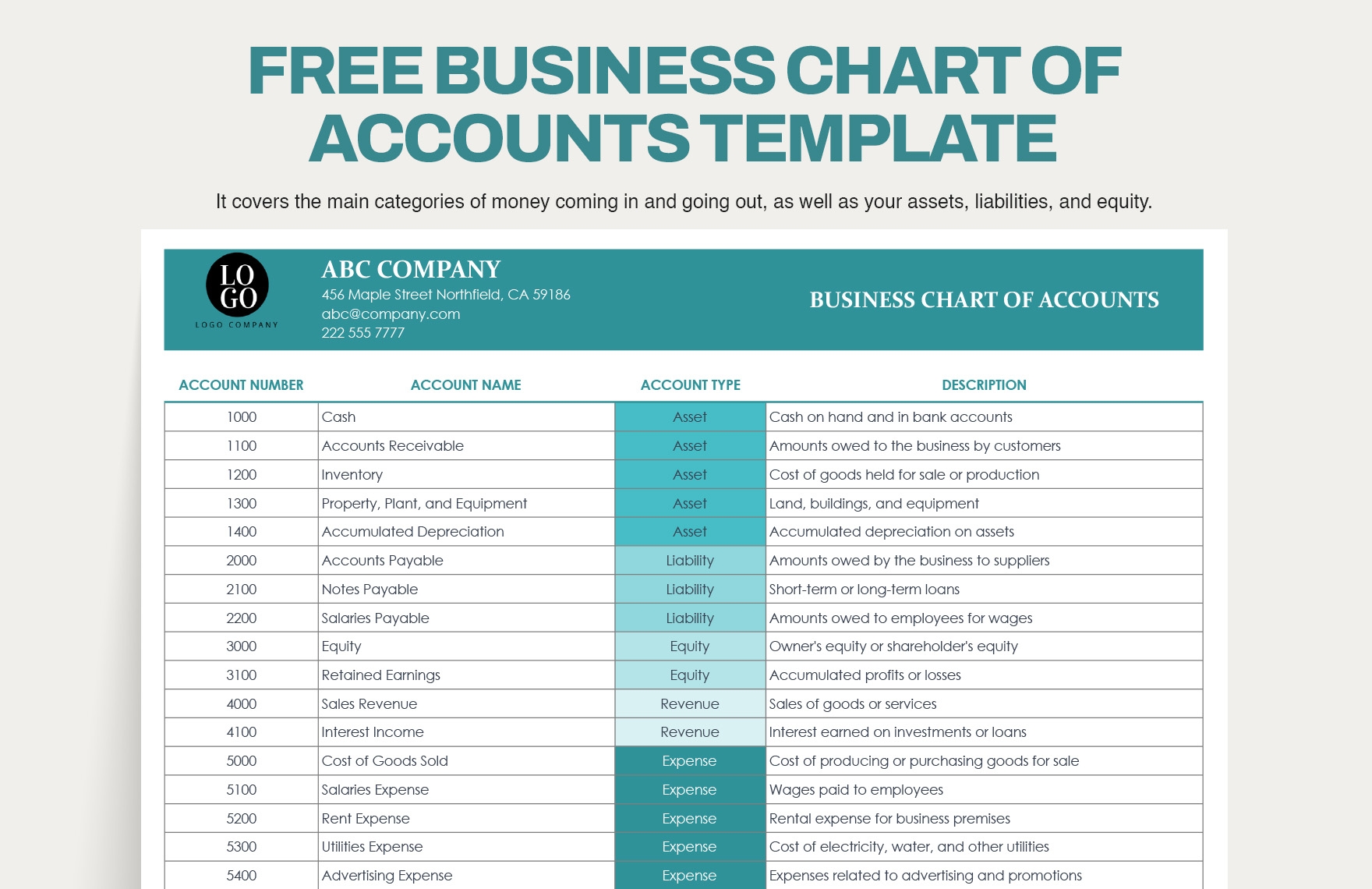 Business Chart Of Accounts Template In Excel Google Sheets Download Template Business Chart Of Accounts Template In Excel Google Sheets Download Template