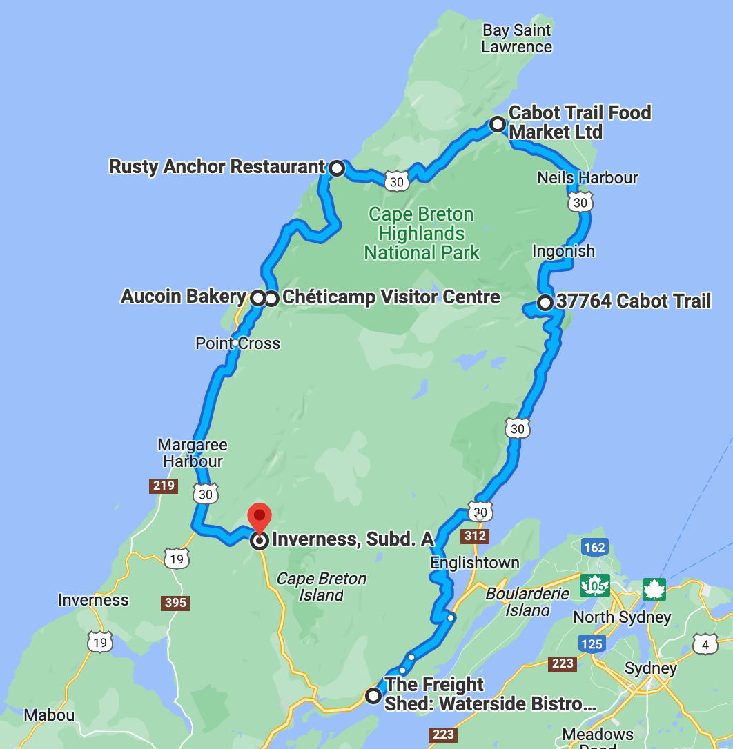 Printable Road Trip Cabot Trail Map