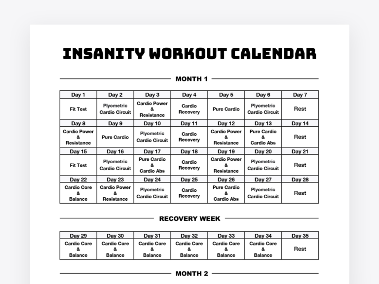 Calendar Apps For Insanity Workout Calendar Tricks