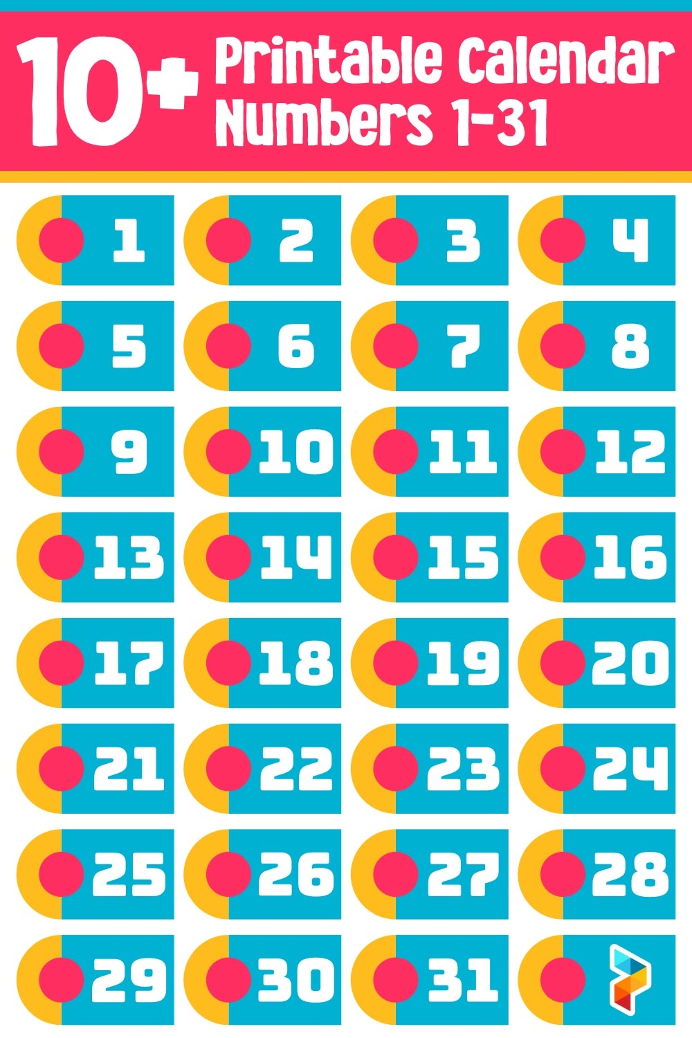 Printable Calendar Numbers For Classroom