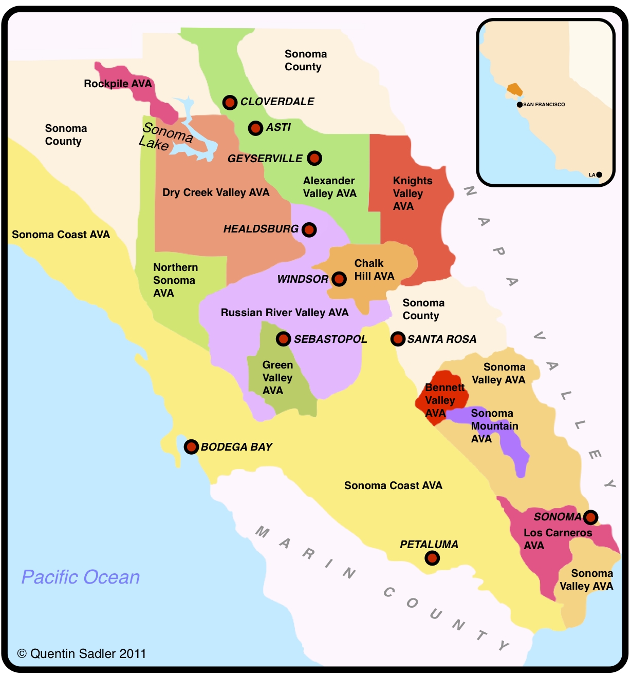 California Wine Map Quentin Sadler s Wine Page
