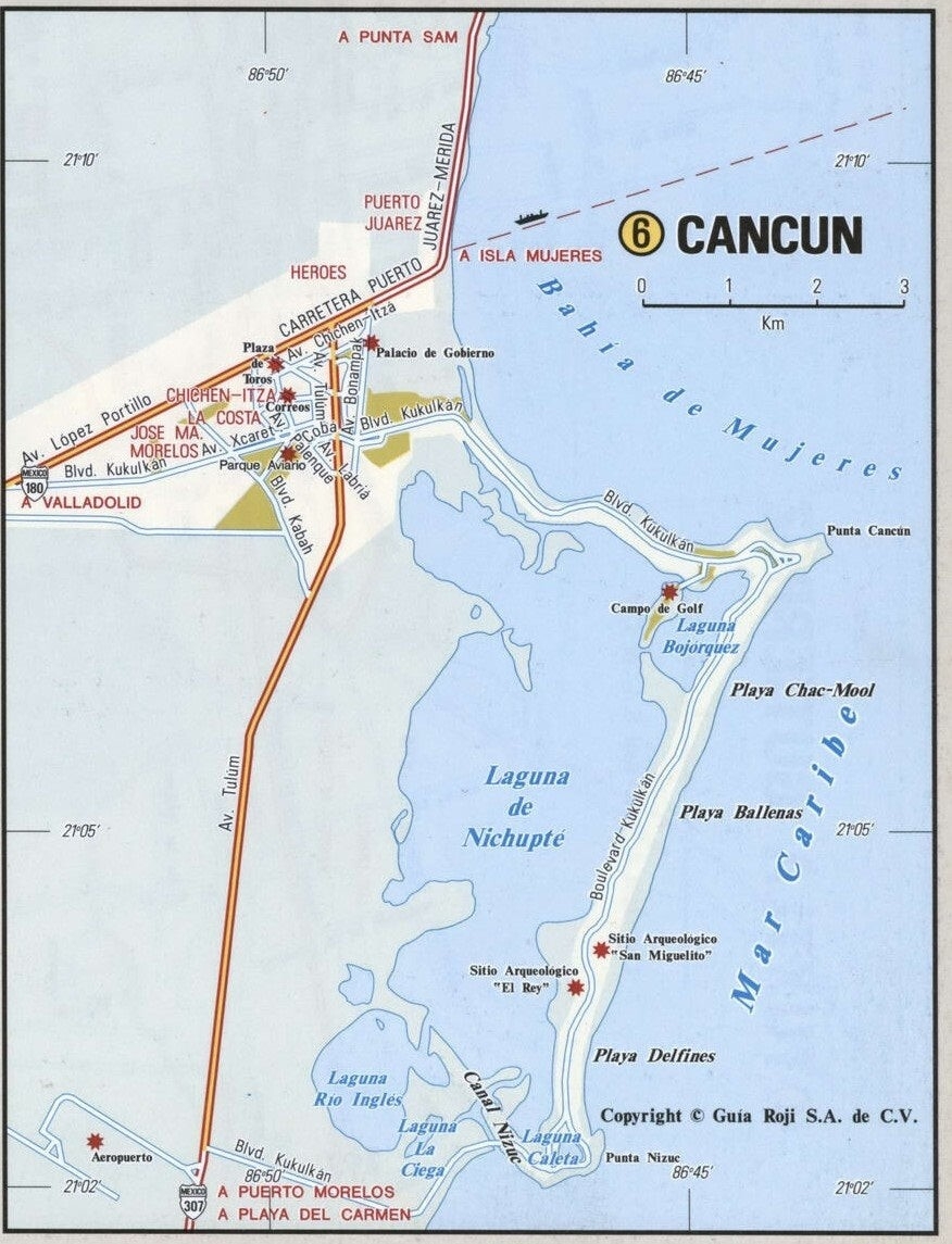Printable Map Of Cancun