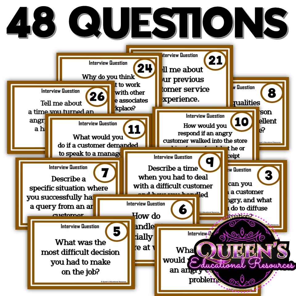 Career Readiness Job Interview Questions Customer Service Questions Made By Teachers