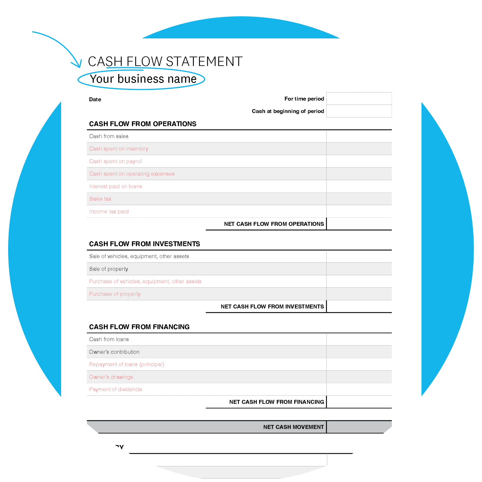 Cash Flow Statement Template Xero NZ