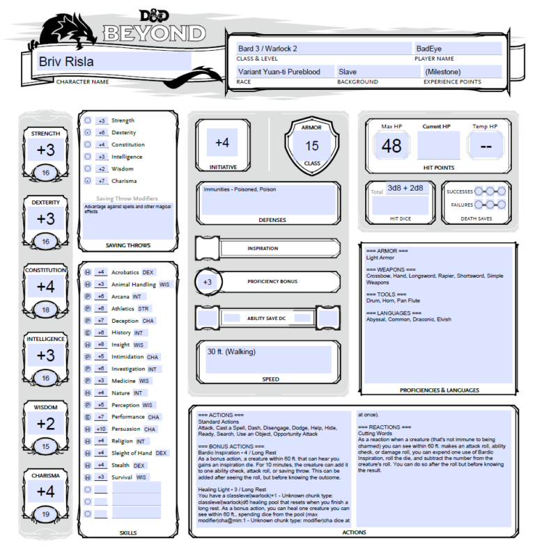 Character Sheet Revamp Old Changelog D D Beyond
