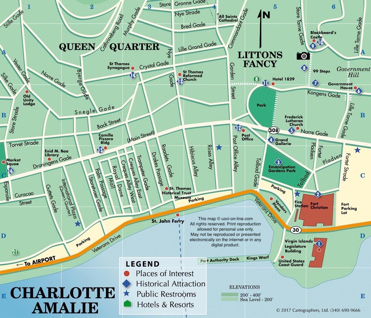 Charlotte Amalie St Thomas Map Usvi on line