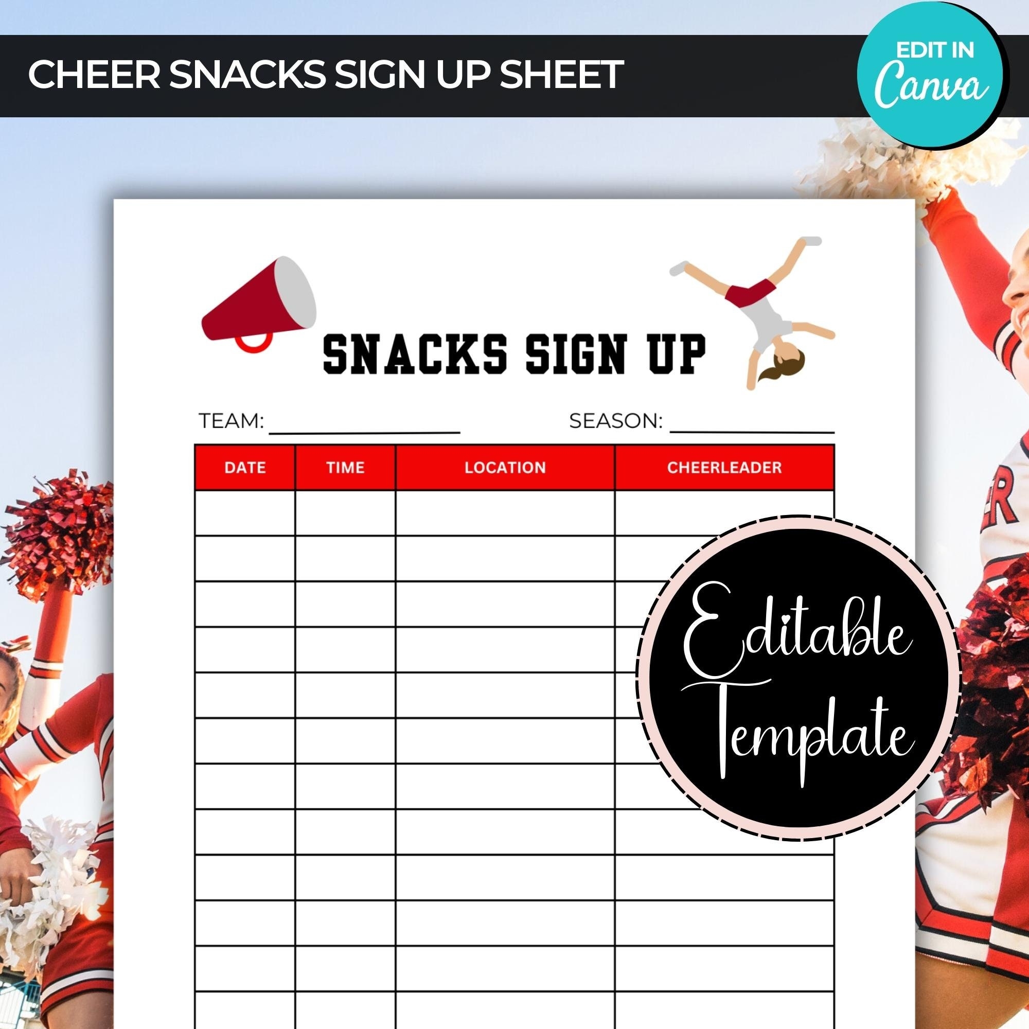 Free Printable Snack Sign Up Sheet