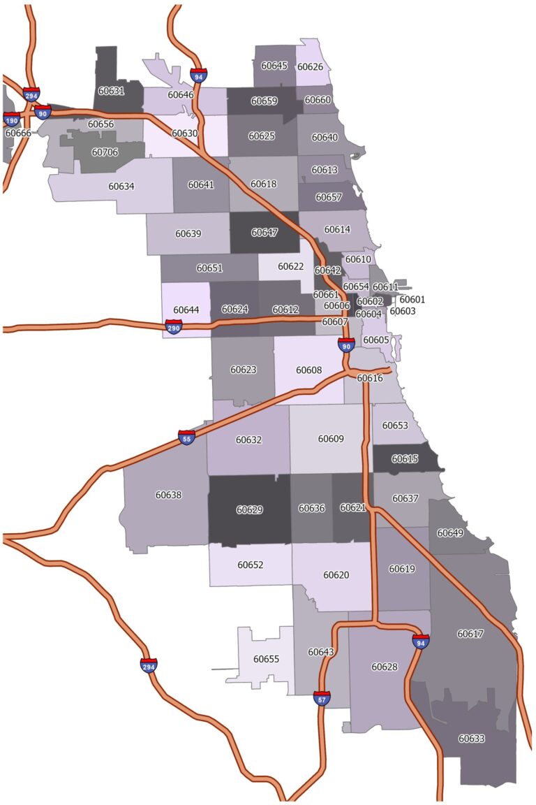 Chicago Zip Code Map GIS Geography