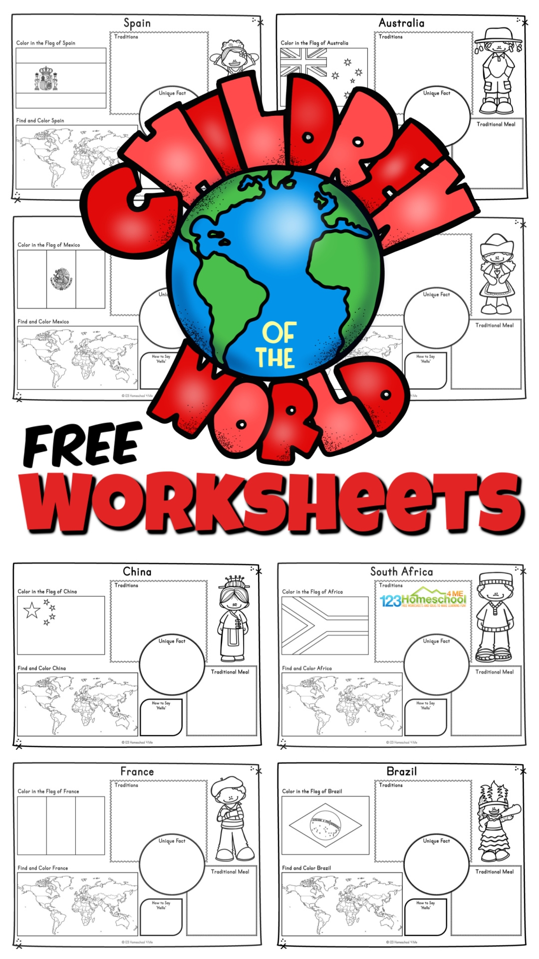 Children Around The World Worksheets 123 Homeschool 4 Me