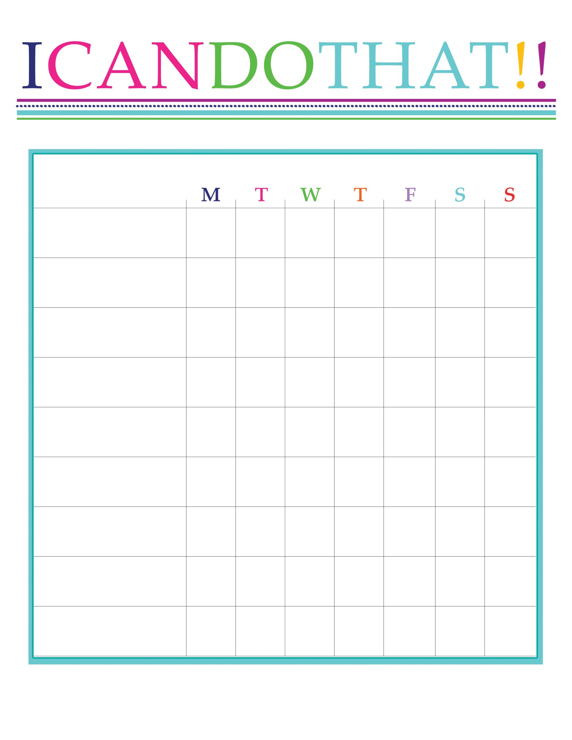 Blank Reward Chart Printable
