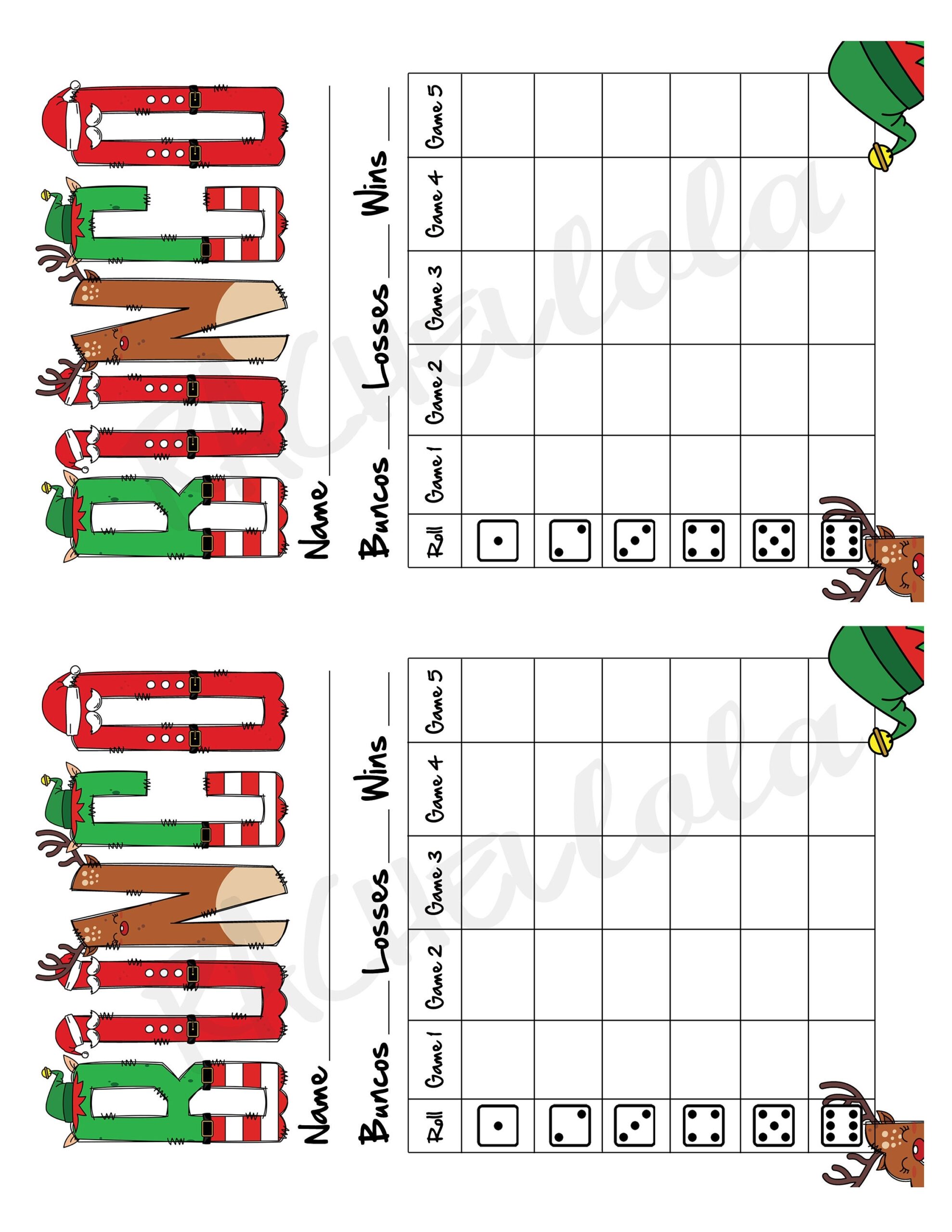 Christmas Bunco Score Card Score Sheet Fun Santa Bunko Party Scorecard Bunco Theme Group Printable Template Instant Digital Download Etsy Australia