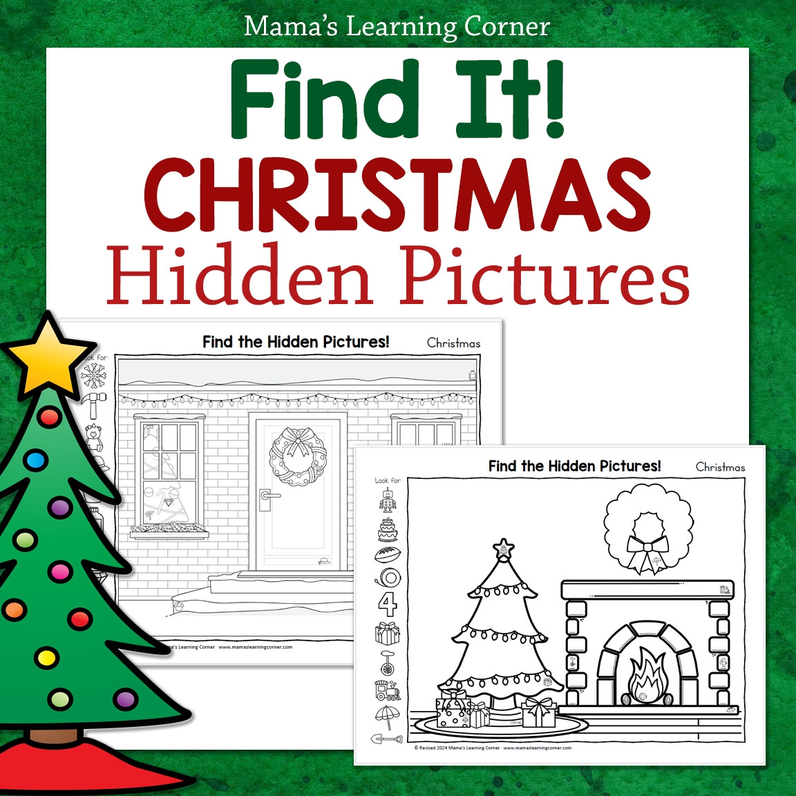 Christmas Hidden Picture Printable Packet Mamas Learning Corner