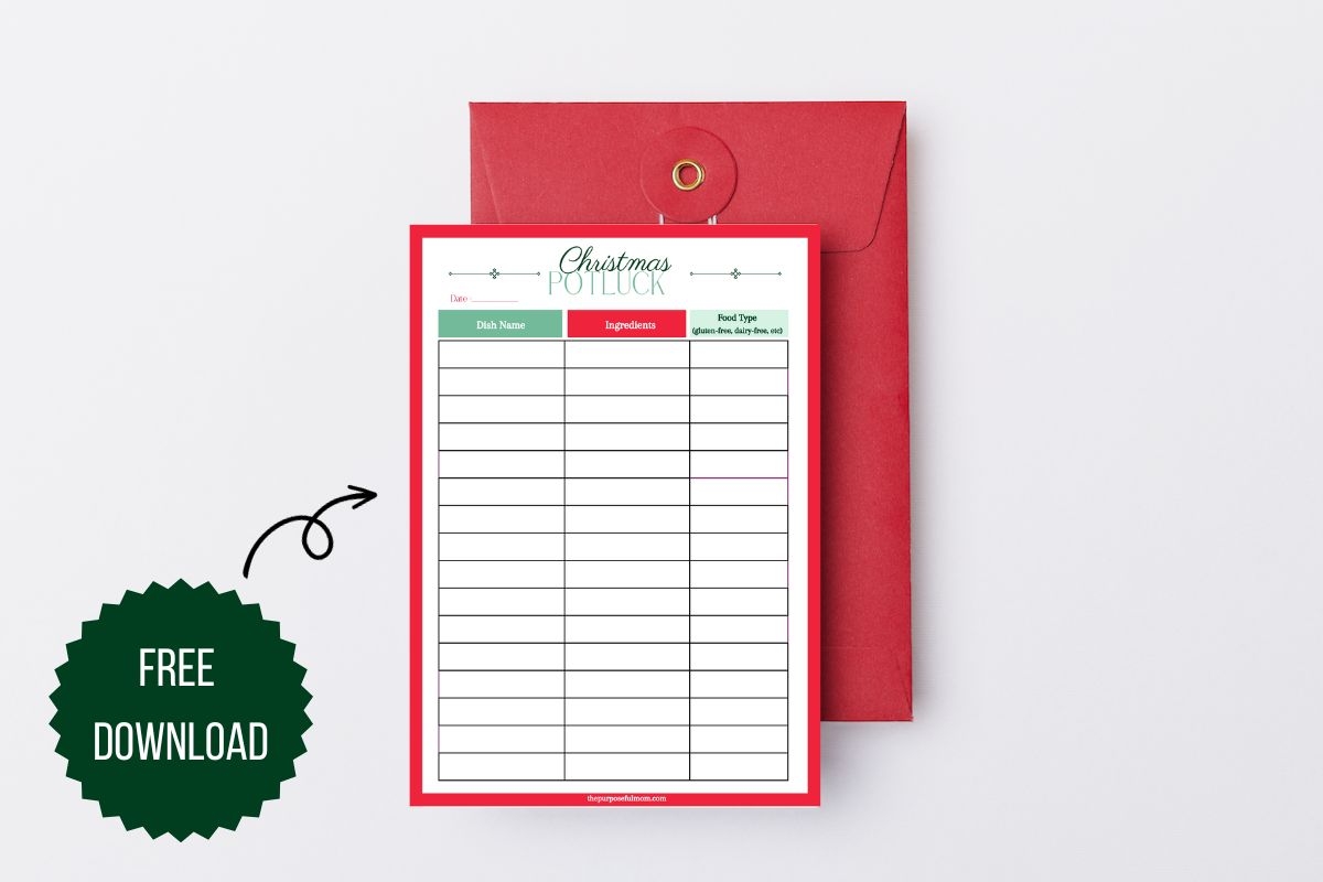 Printable Christmas Sign Up Sheet