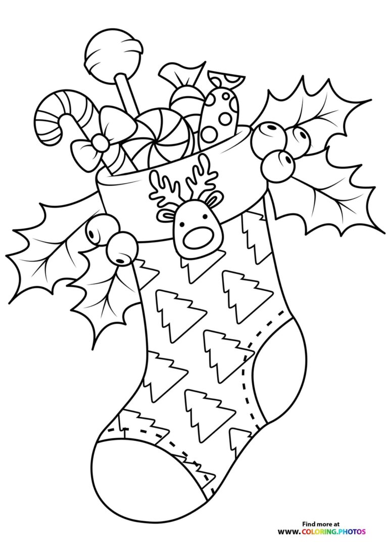 Christmas Stocking Coloring Pages For Kids