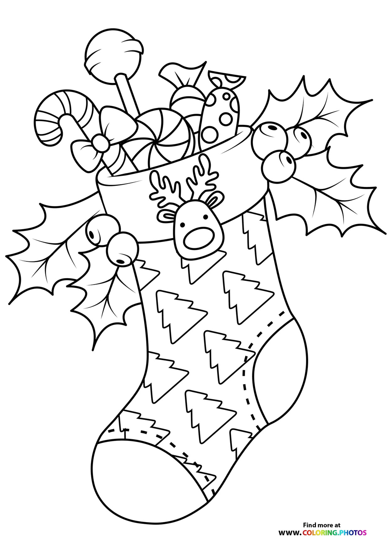 Christmas Stocking Coloring Pages For Kids
