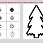 Christmas Tree Ornaments Color Cut Paste Free Printable