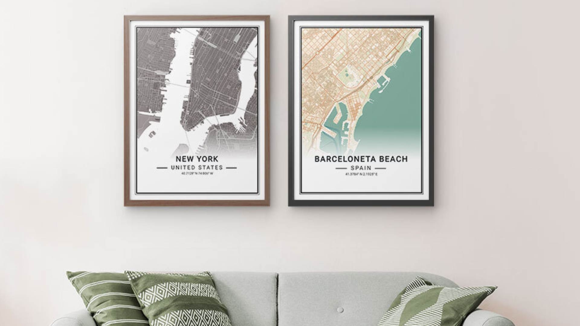 City Map Poster 50 OFF Custom Map Print CANVASDISCOUNT
