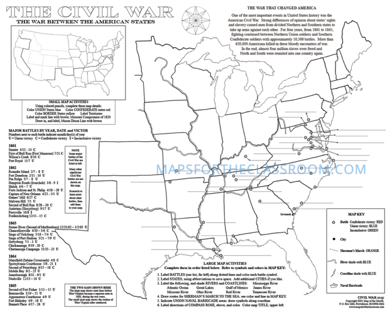 Civil War Map Maps For The Classroom