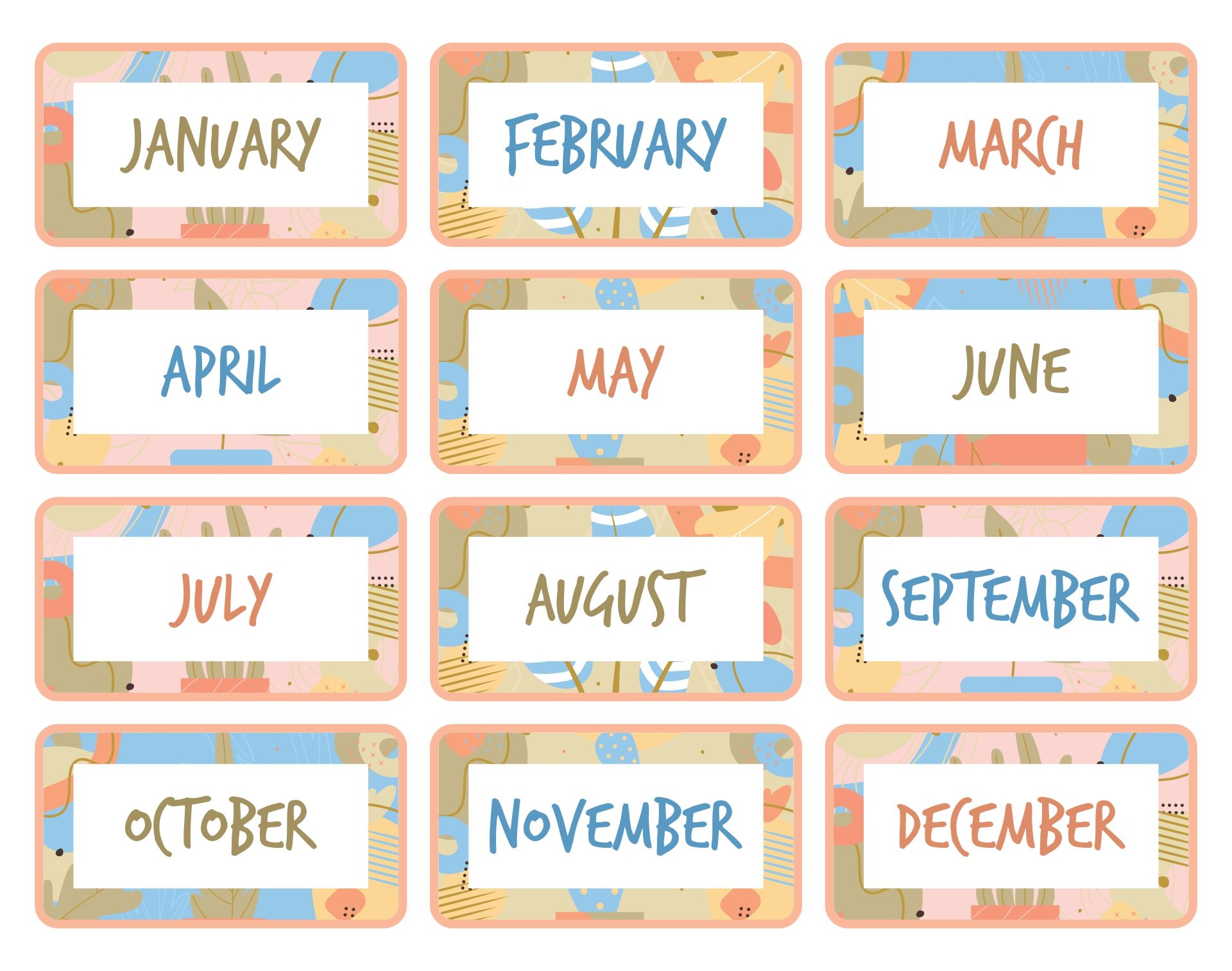 Classroom Calendar Months 10 Free PDF Printables Printablee
