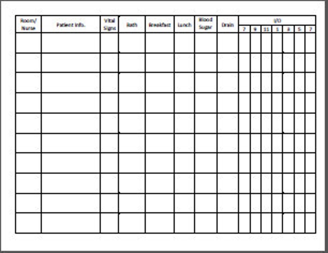 CNA Daily Report Sheet Instant Download Etsy