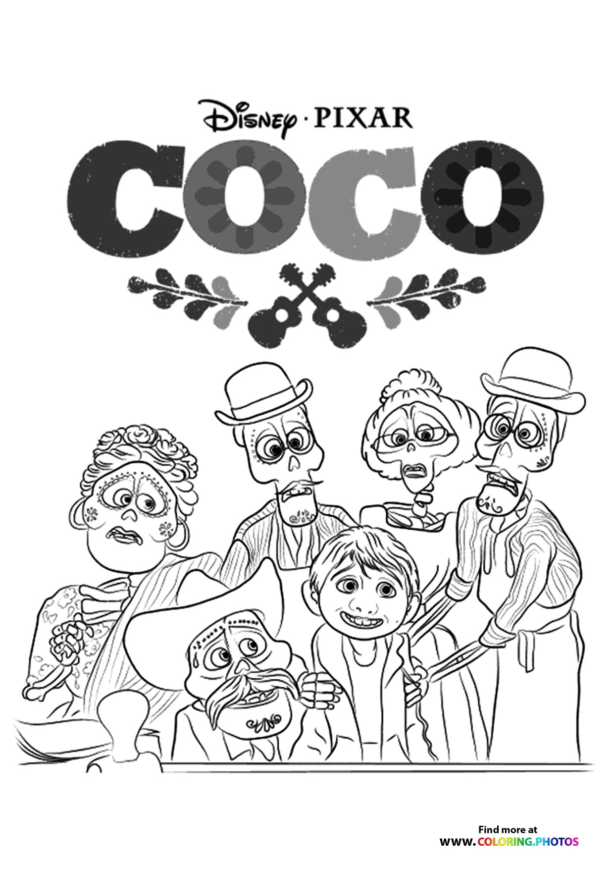 Coco Coloring Pages For Kids 100 Free And Easy Print Or Download