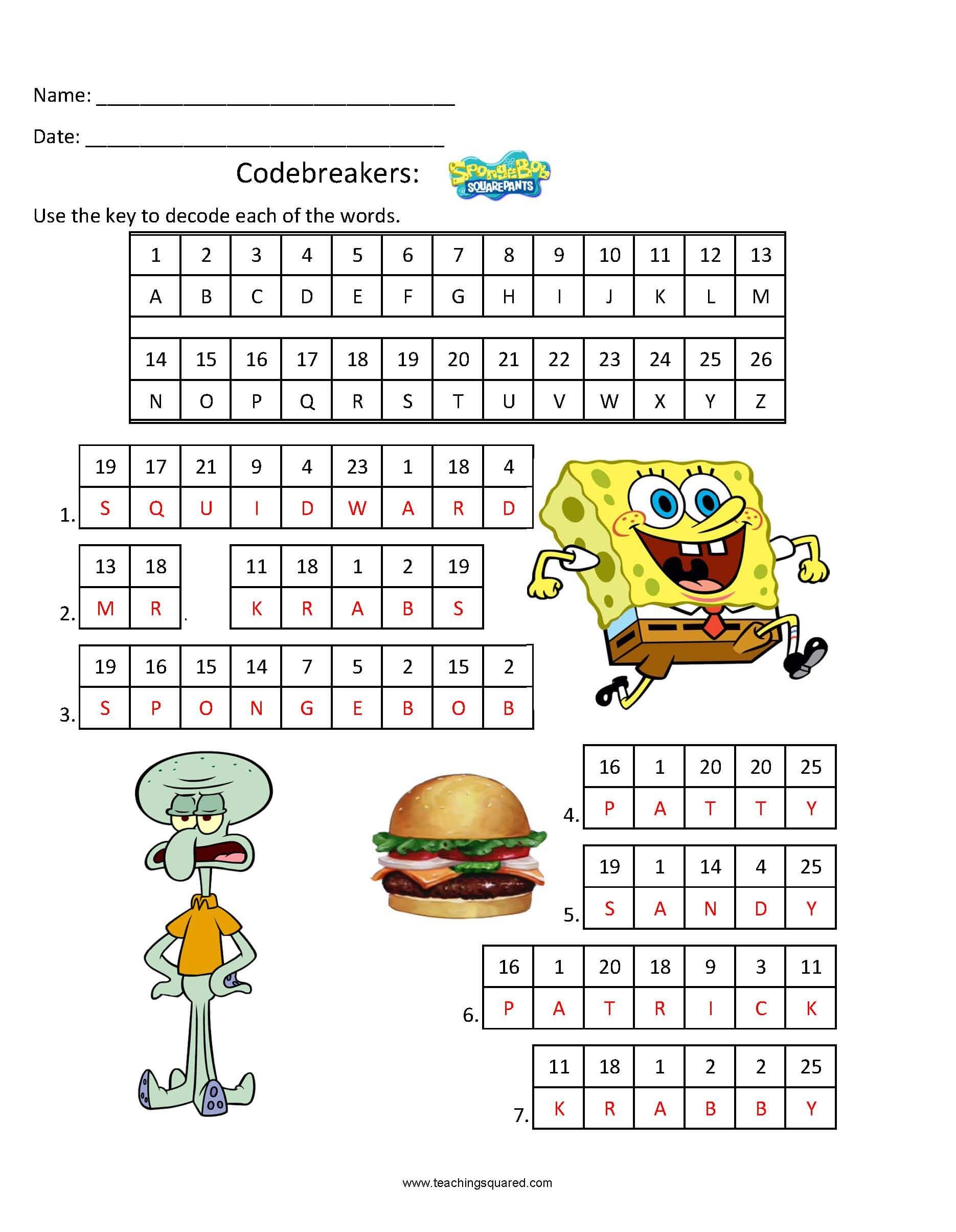 Codebreakers Spongebob Teaching Squared