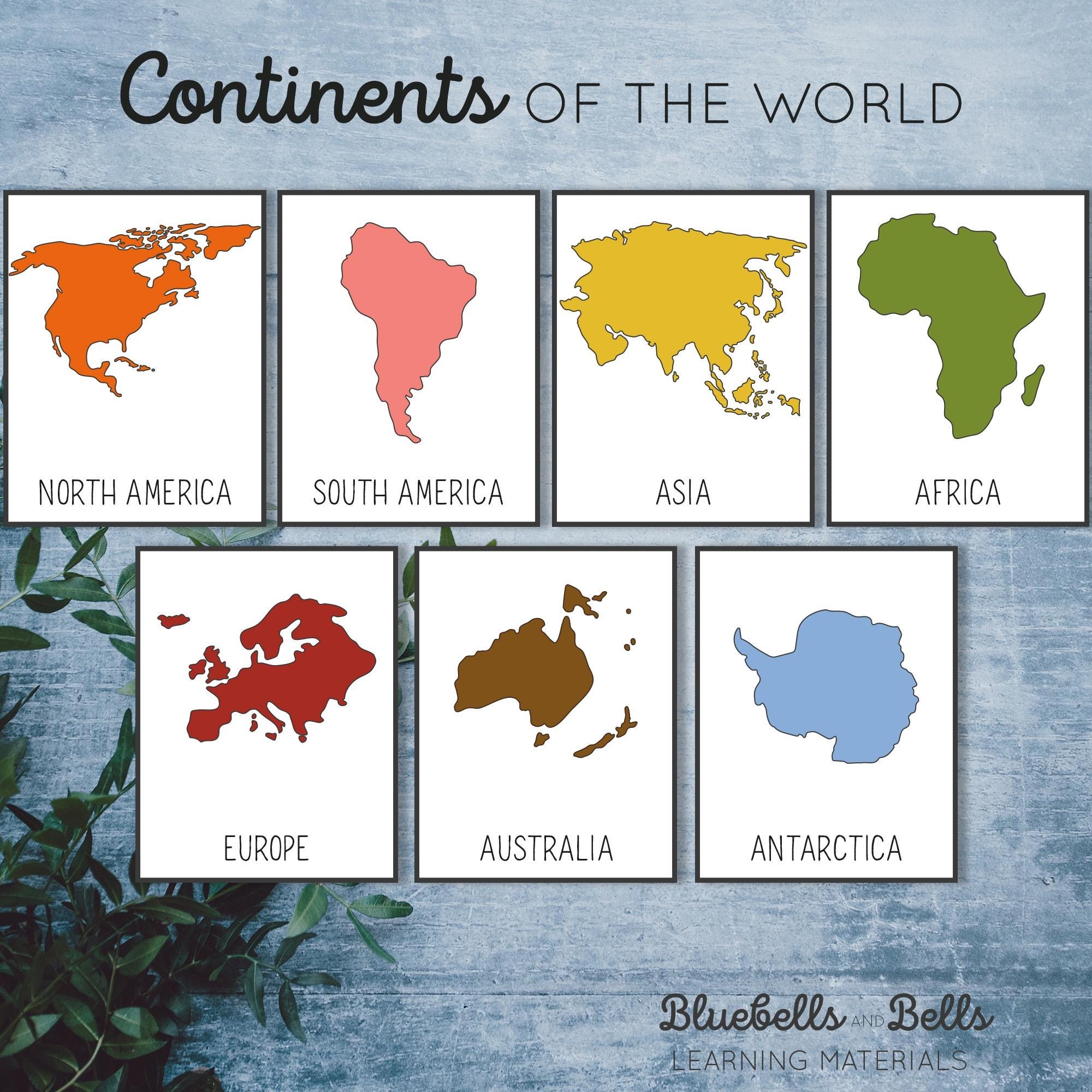 7 Continents The World Map Printable