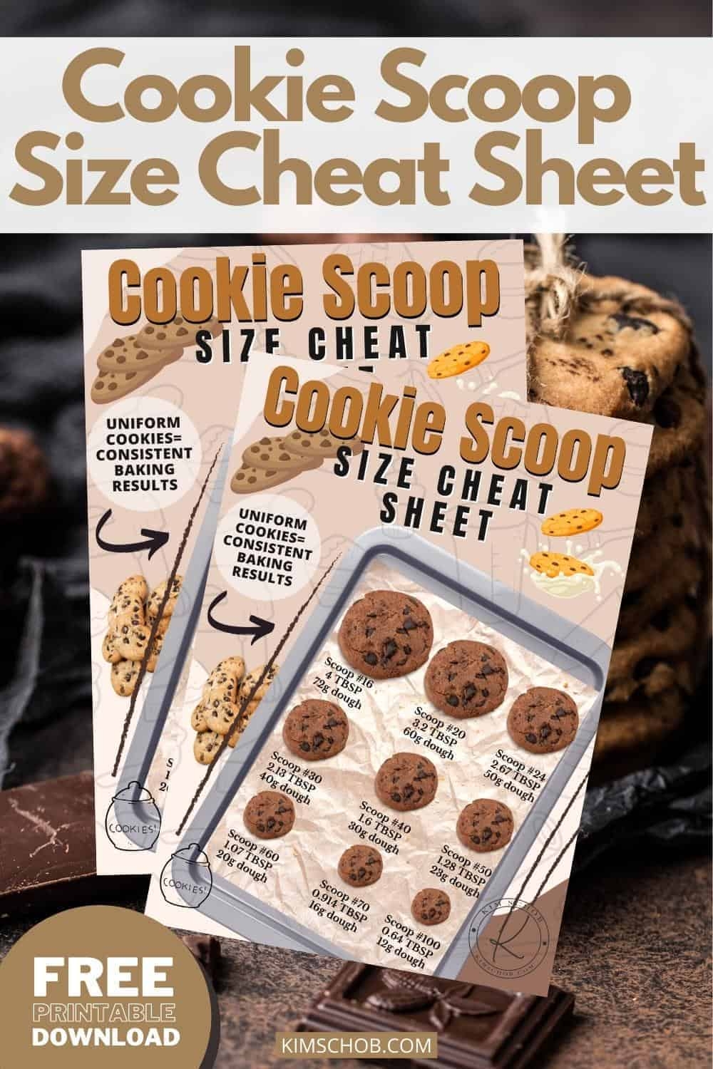 Cookie Scoop Size Cheat Sheet Kim Schob