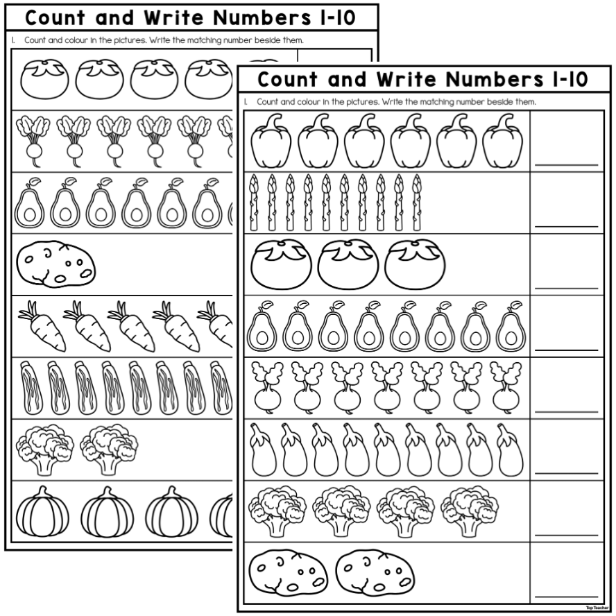 Printable Counting Worksheets 1 10