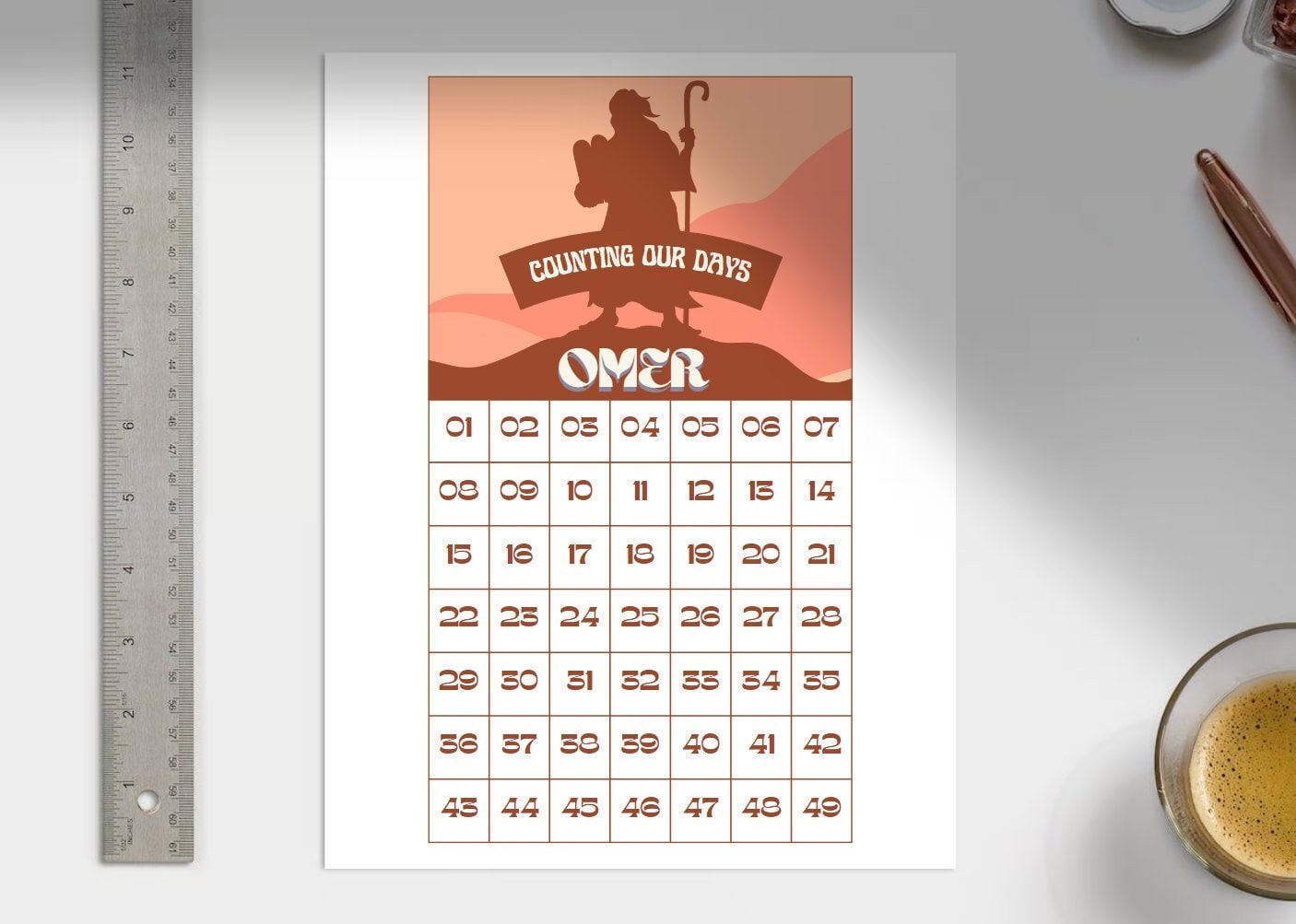 Counting The Omer Calendar Etsy